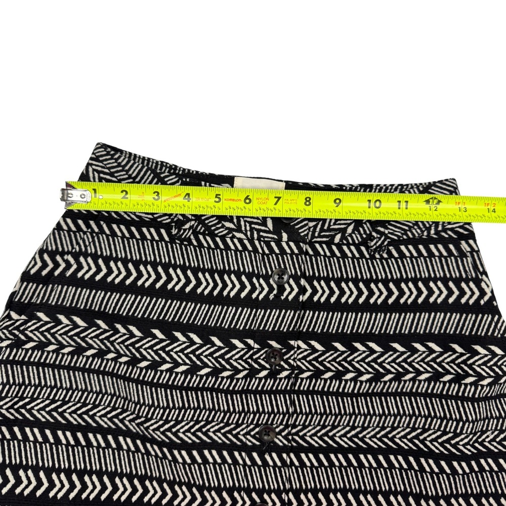 Maeve Black White Geometric Print A Line‎ Button Front Mini Skirt Size 0 Y2K - Picture 8 of 12
